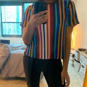 Rainbow striped top